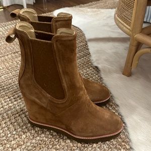 NWT VERONICA BEARD AARI WEDGE BOOT BROWN SUEDE US 10 EU 40